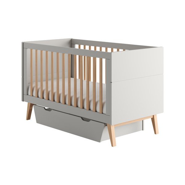 Pelēka bērnu gultiņa 70x140 cm Swing – Pinio-image-2