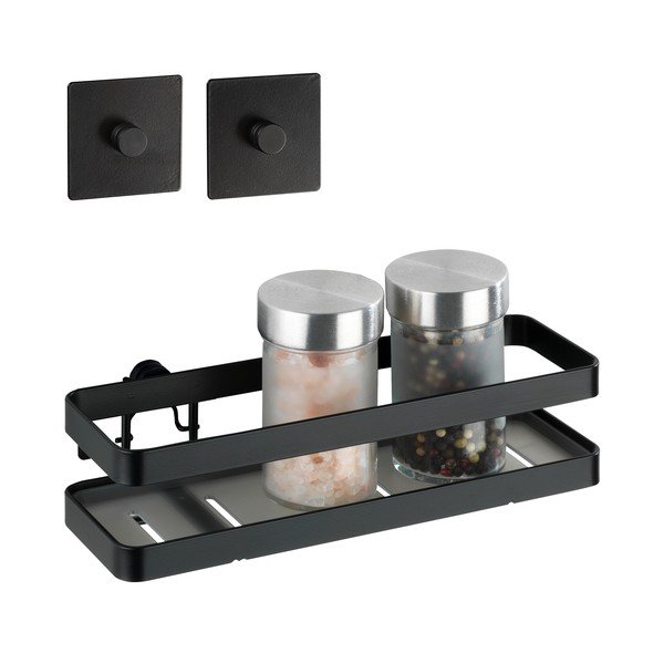 Melns sienas plaukts virtuvei Wenko Turbo-Loc® Gala, platums 22 cm-image-3