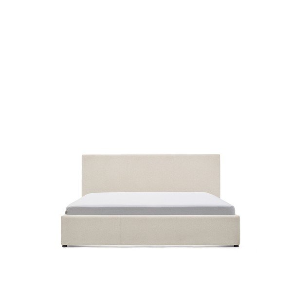 Bēša polsterēta divvietīga gulta ar veļas kasti ar redelēm 160x200 cm Nahiri – Kave Home-image-4