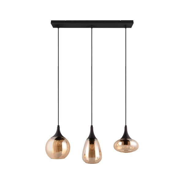Melna/oranža piekaramā lampa ar stikla abažūru Lumina – Trio-image-4