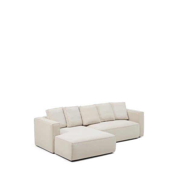 Bēšs salokāms stūra dīvāns no šenila auduma (ar kreiso stūri/ar zvilni) Marela – Kave Home-image-2