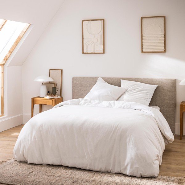 Balta divguļamā/īpaši gara trīsdaļīga kokvilnas gultas veļa 240x220 cm Meline – douceur d'intérieur