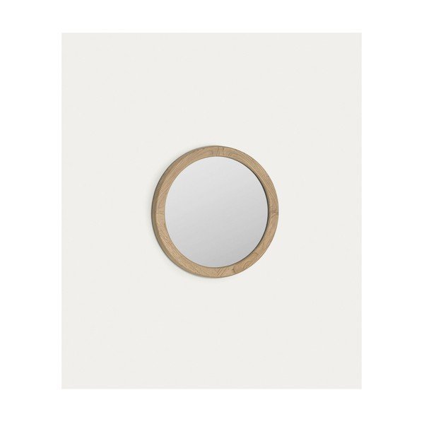 Sienas spogulis ar masīvkoka rāmi ø 50 cm Alum – Kave Home-image-2