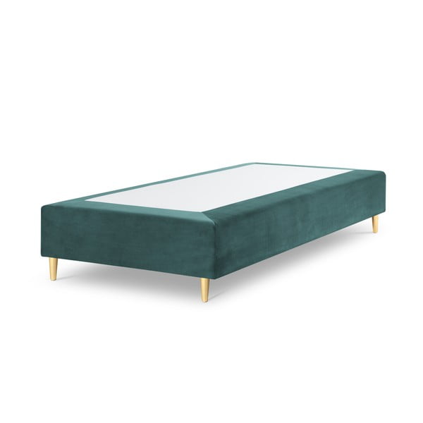 Tirkīzzila samta vienvietīga gulta Cosmopolitan Design Lia, 90 x 200 cm