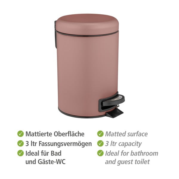 Tērauda atkritumu tvertne ar pedāli 3 l Leman – Wenko-image-4