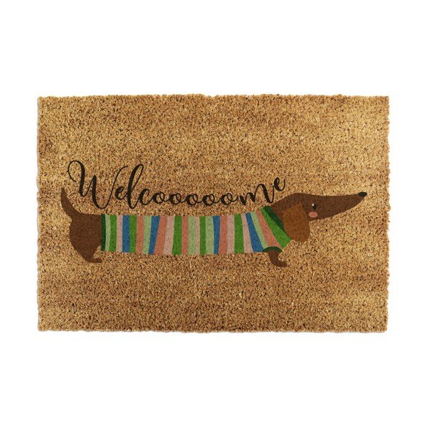 Kokosšķiedras kājslauķis 40x60 cm Welcome Sausage Dog – Artsy Doormats