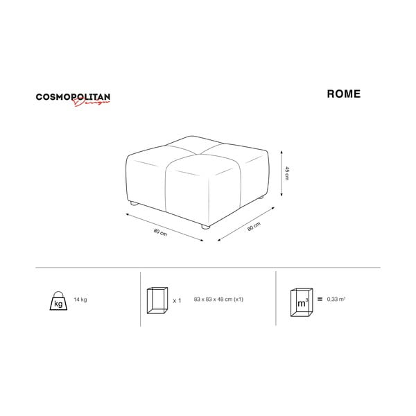 Zils dīvāna modulis Rome – Cosmopolitan Design -image-4