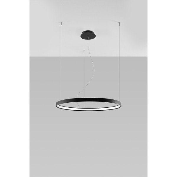 Melna alumīnija LED piekaramā lampa ø 78 cm RIO – Thoro-image-4