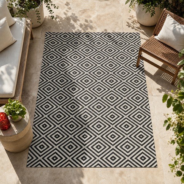 Melnbalts āra paklājs NORTHRUGS Karo, 80 x 200 cm-image-1