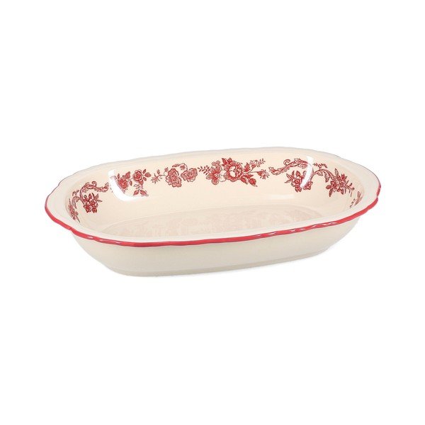 Bordo/ziloņkaula krāsas servēšanas porcelāna šķīvis Cyril – S|P Collection