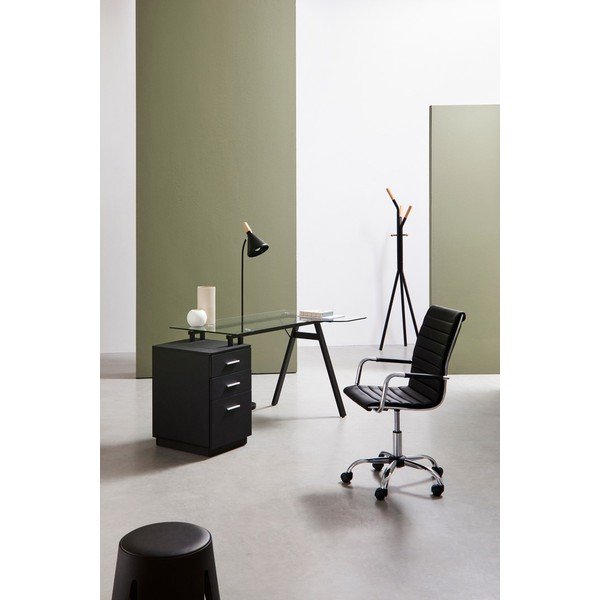 Melns mākslīgās ādas biroja krēsls Perth – Yes Everyday-image-1