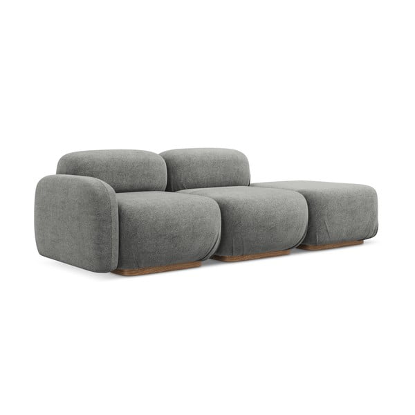 Pelēks modulārais zvilnis no buklē auduma (ar labo stūri) Ailani – Makamii-image-2