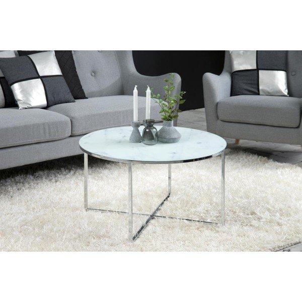 Balts apaļš žurnālgaldiņš ø 80 cm Alisma – Actona-image-1