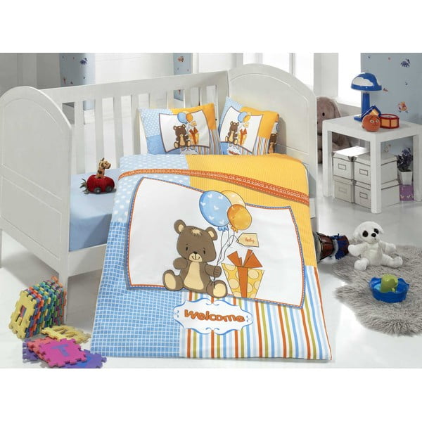 Bērnu gultasveļas un palagu komplekts Sweet Bear, 100x150 cm