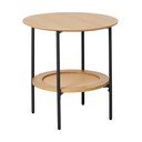 Apaļš sānu galdiņš ar ozolkoka imitāciju ø 50 cm Pensacola – Unique Furniture