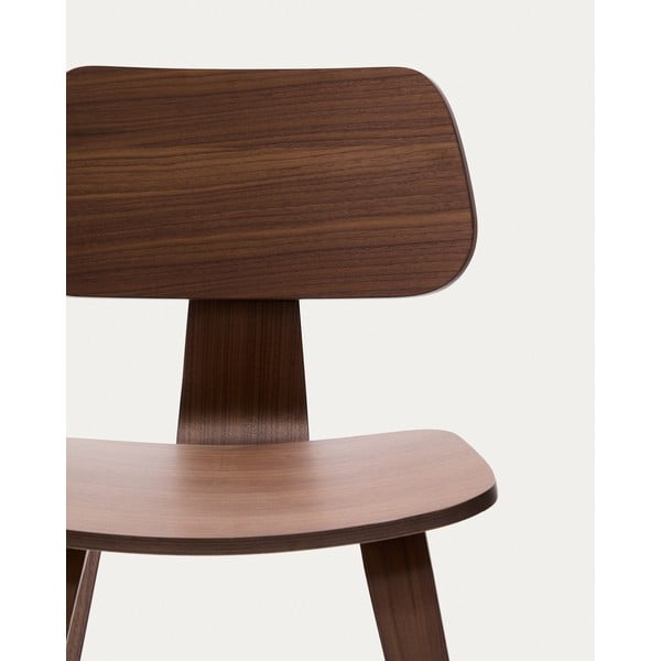 Tumši brūns pusdienu krēsls ar riekstkoka imitāciju Gena – Kave Home-image-3