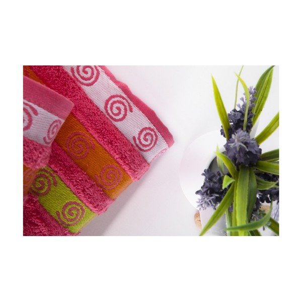 Divu dvieļu komplekts Truva Fuksija, 90x150 un 50x90 cm-image-1