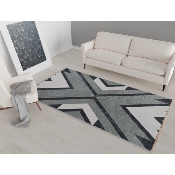 Pelēks mazgājams paklājs 230x160 cm – Vitaus-image-1