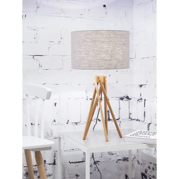 Smilškrāsas galda lampa ar bambusa struktūru Good&Mojo Kilimanjaro-image-1