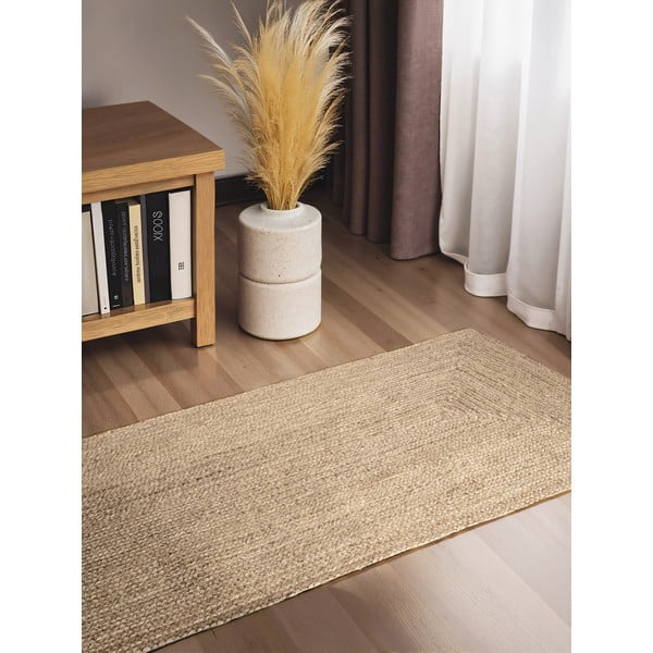 Gaiša dabīga toņa divpusējs/ar rokām darināts džutas celiņa paklājs 80x200 cm Sharmila Natural White – Hanse Home-image-1