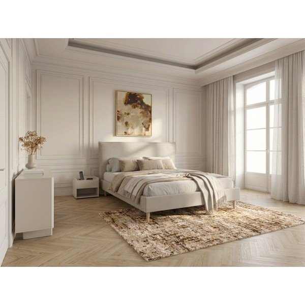 Bēša divguļamā gulta Bobochic Paris Sary Light, 160 x 200 cm-image-1