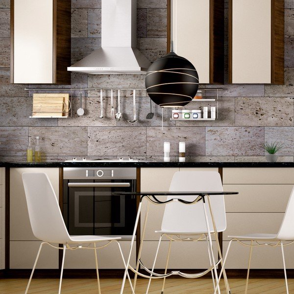 Melna apaļa piekaramā lampa Lamkur Lines-image-1