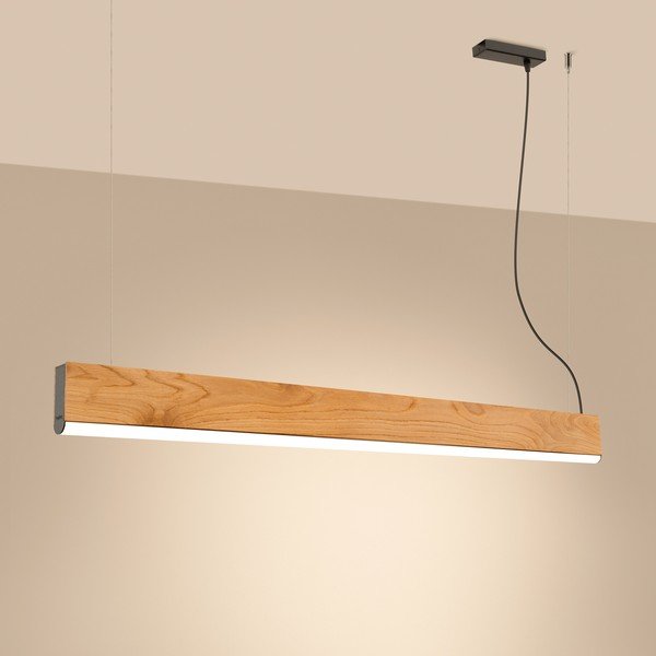Dabīga toņa masīvkoka LED piekaramā lampa LYKKE – Thoro-image-1