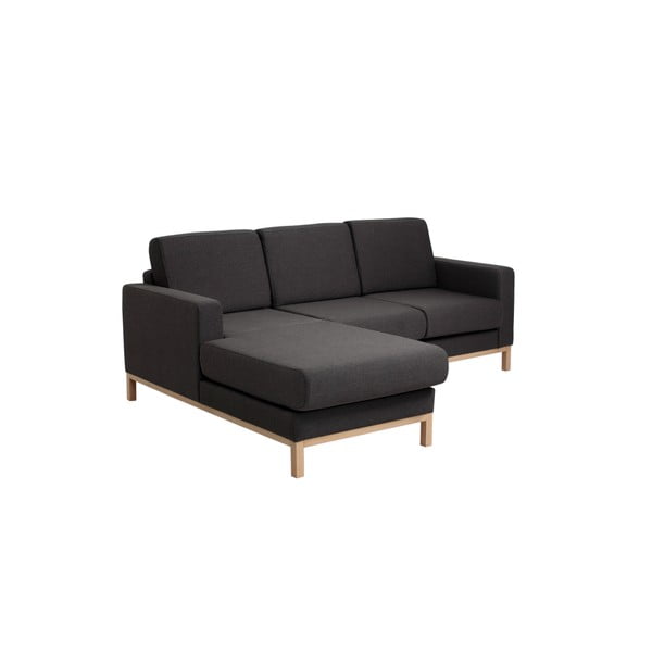 Antracīta pelēks stūra dīvāns ar kreisās puses atpūtas krēslu Custom Form Scandic