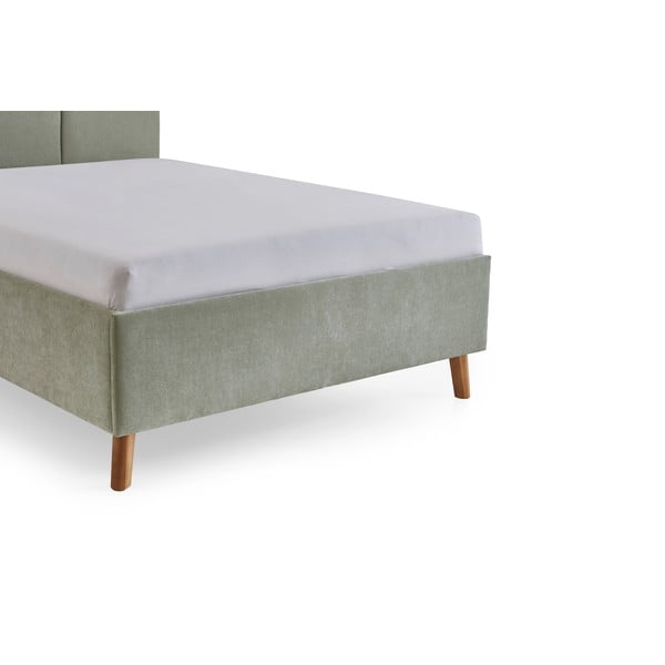 Gaiši zaļa polsterēta divvietīga gulta ar redelēm 140x200 cm Piano – Meise Möbel-image-3