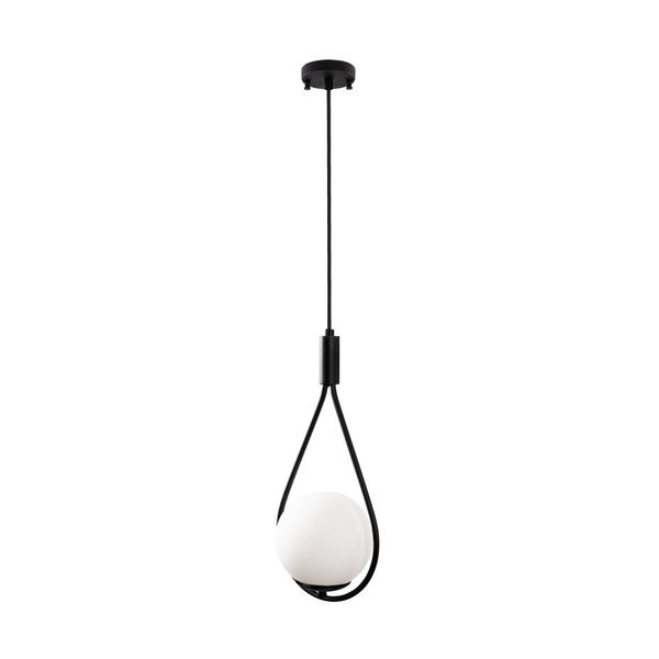 Melna piekaramā lampa ar stikla abažūru Sessiz – Opviq lights