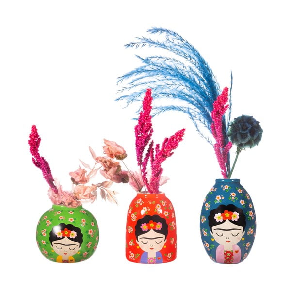 Keramikas vāzes (3 gab.) (augstums 8 cm) Floral Frida – Sass & Belle-image-2