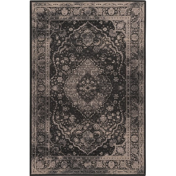 Tumši pelēks vilnas paklājs 100x180 cm Zana – Agnella