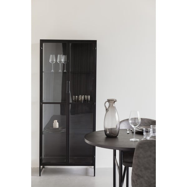 Melna metāla vitrīna 70x170x35 cm Rob – White Label-image-1