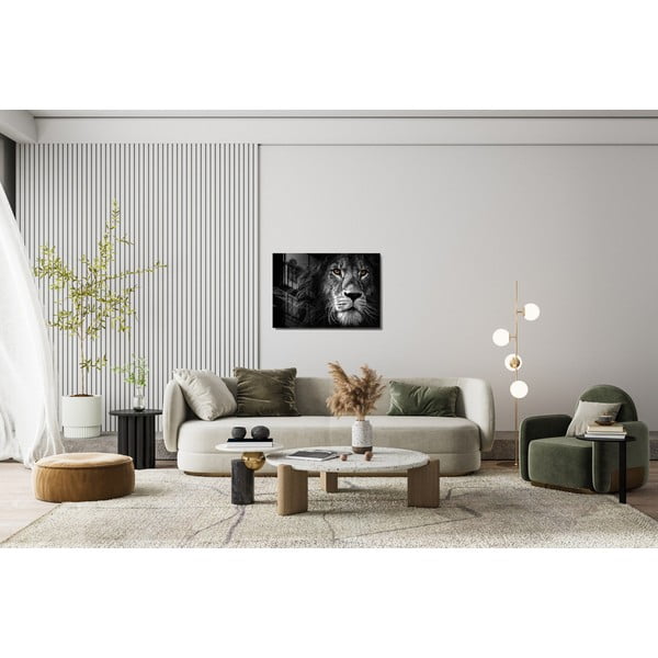 Stikla glezna 70x50 cm Lion – Wallity-image-2