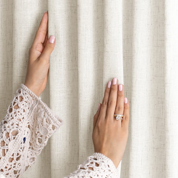 Ziloņkaula krāsas aizkars 140x270 cm Velari – Restilo-image-2