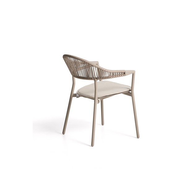 Pelēkbrūns polsterēts dārza krēsls Alimia – Kave Home-image-1