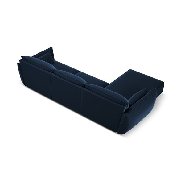 Tumši zils samta stūra dīvāns (ar kreiso stūri/ar zvilni) Vanda – Mazzini Sofas-image-3