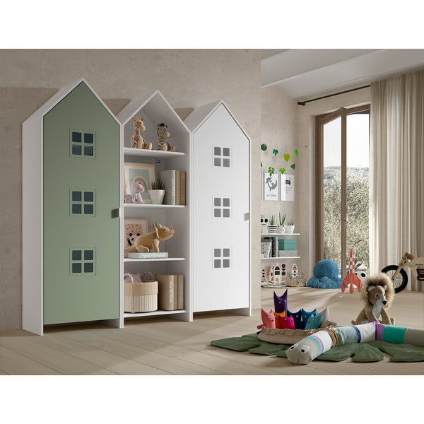 Balts/zaļš atvērta tipa bērnu drēbju skapis 173x171,5 cm CASAMI BRUGES – Vipack-image-1