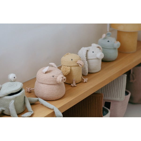 Krēmkrāsas tekstila bērnu rotaļlietu grozs ø 15x15 cm Mini Rita the Rabbit – Lorena Canals-image-3