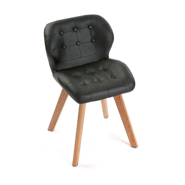 Versa Galway melns mākslīgās ādas krāsas krēsls