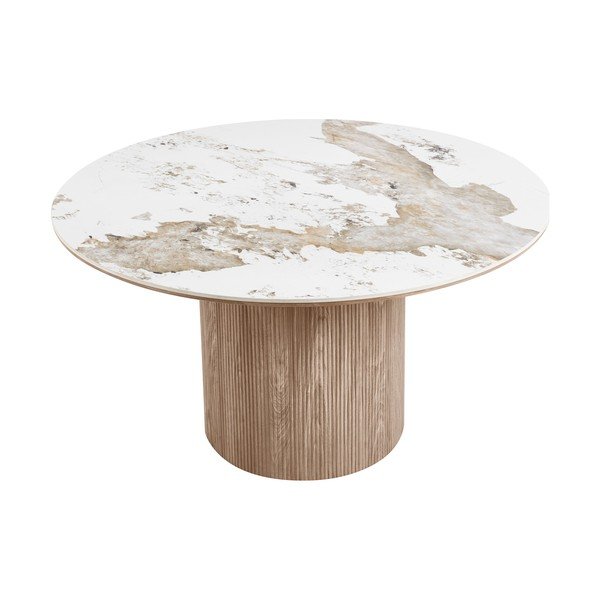 Apaļš ēdamgalds ar marmora imitācijas galda virsmu ø 140 cm Athens – House Nordic-image-2