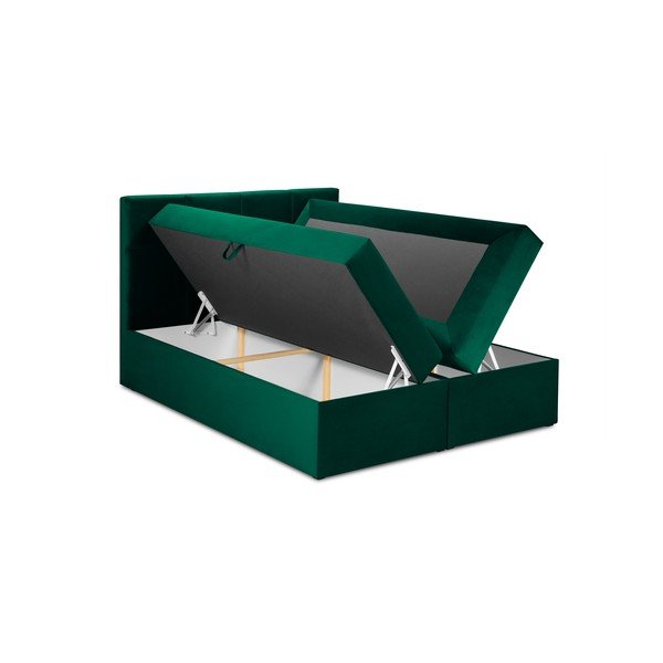 Zaļa samta divguļamā gulta Mazzini Beds Mimicry, 180 x 200 cm-image-4