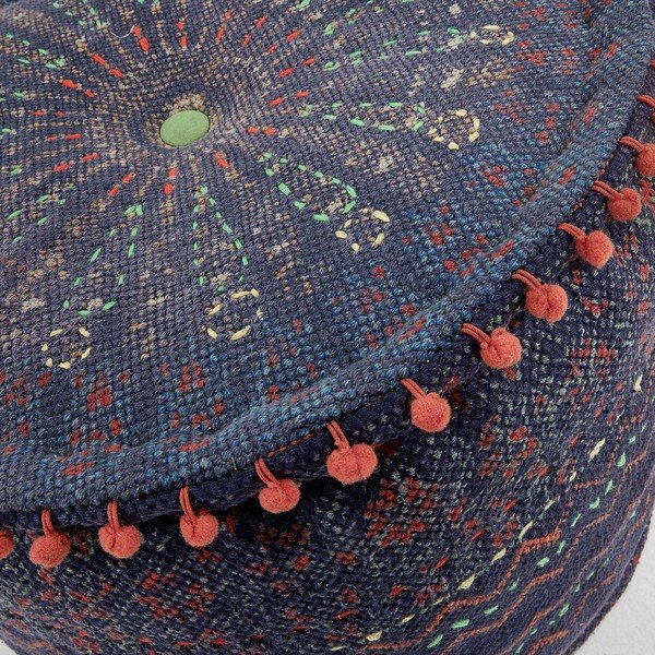 Tumši zils La Forma Haakon pufs, ø 45 cm-image-1