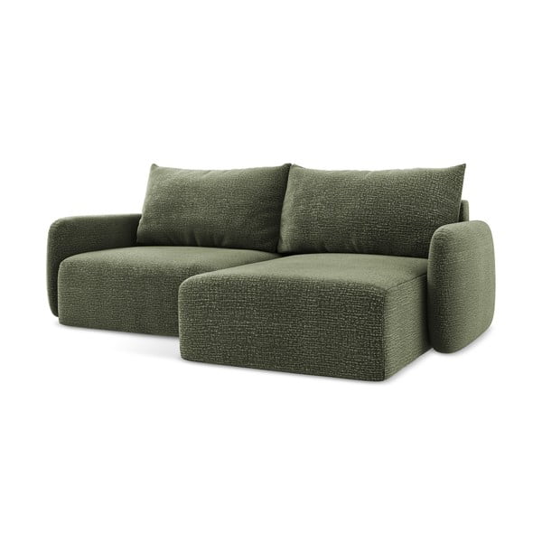 Zaļš salokāms/ar uzglabāšanas vietu stūra dīvāns (ar labo stūri) Kalena – Makamii-image-1