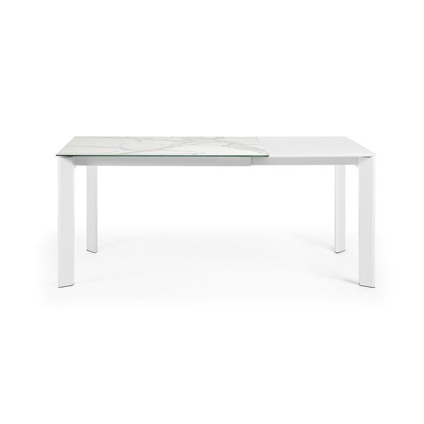 Izvelkams ēdamgalds ar papildu galda virsmu ar marmora imitācijas galda virsmu 80x120 cm Axis – Kave Home-image-4