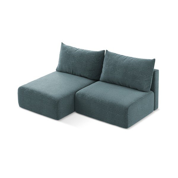 Tirkīzzils salokāms/ar uzglabāšanas vietu stūra dīvāns (ar kreiso stūri) Kalena – Makamii-image-2