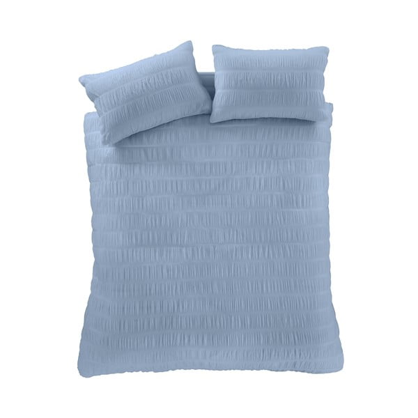 Zila vienguļamā gultas veļa no krepa auduma 135x200 cm Seersucker – Catherine Lansfield