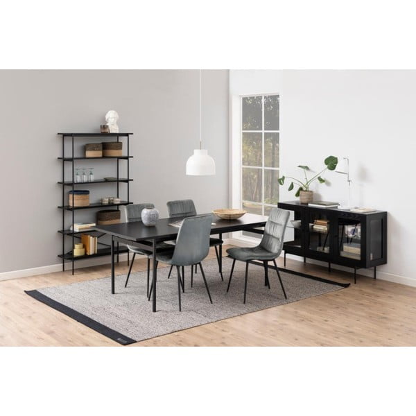 Melns plaukts ar oškoka imitāciju 94x172 cm Angus – Actona-image-4