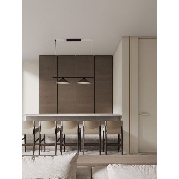 Matēti melna alumīnija LED piekaramā lampa Lui – Nova Luce-image-1