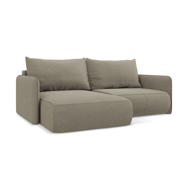 Bēšs salokāms/ar uzglabāšanas vietu stūra dīvāns (ar kreiso stūri) Nanea – Makamii-image-2